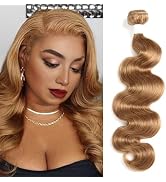 Body Wave Human Hair Bundles (16inch,1PC) Honey Blonde Colored Human Hair Weave Bundles 100% Braz...