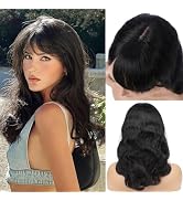 WIGNEE Natural Wavy Human Hair Wigs With Bangs Glueless Wigs Human Hair Lace Front Wigs Human Hai...
