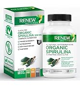 Renew Actives Maximum Strength Spirulina Tablets – 1000mg per Serving! Supports Immune System, He...