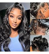 Aaliweya 360 Lace Front Wigs Human Hair Body Wave 360 HD Full Lace Frontal Wigs for Women Pre Plu...
