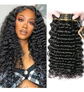 Yavida Deep Wave Human Hair Bundles Deep Curly Human Hair Weave Bundles Brazilian Bundles Human H...