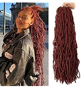 7 Packs 24 Inch Soft Locs Crochet Hair Pre Looped Curly Wavy Faux Loc Crochet Braids for Natural ...