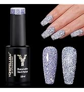 YOKE FELLOW Reflective Glitter Gel Nail Polish, 10ML Flash Diamond Disco DJ Shimmer Sparkly Shiny...