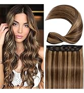 S-noilite Clip in Human Hair Extensions Clip in Hair Extensons Balayage 100% Real Human Hair One ...