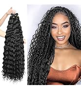 BILEAF Deep Wave Crochet Hair 30 Inch Curly Braiding Hair for Boho Braids 7 Packs Wavy Crochet Ha...