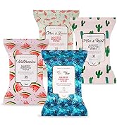 Facial Wipe Set- 4 Packs of Face Wipes, Makeup Removing Wipes, Soft and Hydrating Facial Cleansin...