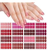 SILPECWEE 16 Sheets Red Nail Wraps for Women Matte Solid Color Nail Polish Stickers Stick on Nail...
