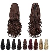 Brown Hair Clip In Ponytail,Fake Ponytails BLack Hair Extensions 20