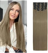 Benehair 22 Inch Long Straight Hair Extensions Clip in Full Head 12PCS Hair Extensions Clip on Sy...