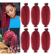 Spring Afro Twist Hair, 20 Inch Springy Marley Twist Braiding Hair Pre-Separated 6 Packs Spring T...
