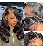 JTMMP 14 Inch 13x6 Lace Front Wigs Human Hair Pre Plucked 200% Density Body Wave Lace Front Human...