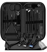 Manicure Set 16 In 1 Professional Stainless Steel Pedicure Kit Toenail Clippers Set Mens Grooming...