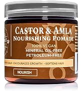 Qhemet Biologics Castor & Amla Nourishing Pomade - Vegan Pomade and Scalp Conditioner with Castor...