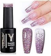 YOKE FELLOW Glitter Gel Nail Polish, Soak Off UV Holographic Sparkle Glitter Sequins Gel Nail Pol...