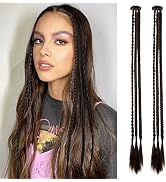 Clip in Braid Hair Extensions, REECHO 6 PCS Clip in Hair Extensions Baby Braids, 3 Braids on One ...