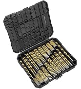 ENERTWIST Titanium Drill Bit Kit Set for Metal and Wood 230-Piece - Anti-Walking 135 Deg Tip Coat...