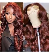 GOMOST Reddish Brown Lace Front Wig Human Hair 13x4 Body Wave Hd Transparent Lace Front Wig for W...
