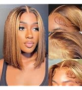Highlight Bob Wig Human Hair Wear and Go Glueless 4/27 Highlight Bob Lace Front Wig Human Hair Pr...