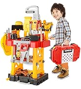 Toy Choi's Toy Construction Set, 83 Pieces Transformable Toy Workbench, Kids Tools Set for Boys &...