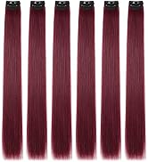 Hair Extensions,HJPJHTM Colored Hair Extensions,6pcs Party Highlights Clip in Hair Extensions for...