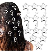 SAWINDA Star Hair Clips Silver Love Pendant Y2k Hair Accessories for Women Girls Metal Snap Barre...