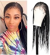 Brinbea 13X6 Lace Front Cornrow Box Braided Wigs with Baby Hair 28