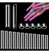 600PCS No C Curve Nail Tips for Acrylic Nails Professional, XXL Clear Nail Tips Straight Square F...