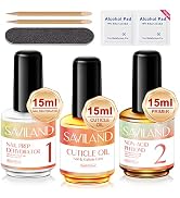 SAVILAND Nail Dehydrator and Primer and Cuticle Oil for Nails – 13PCS Non-Acid PH Bond Primer and...