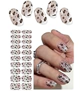 Semi Cured Gel Nail Strips, Leopard Cat Eye 20pcs Adhesive UV Sticker, Wraps for Home Manicure DIY