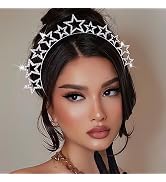 SAWINDA Stars Tiaras Headband for Women Girls Silver Rhinestone Halo Crown Headpiece Fairy Weddin...