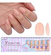 XS Short Almond Oval Gel Nail Tips - BTArtboxnails Extra Short Nude Peach Soft Gel Nail Tips, 2 i...