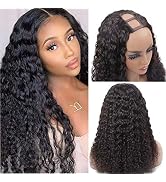 YAREESONG U Part Wigs Human Hair Wigs for Women 28 Inch Brazilian Deep Curly Human Hair Wigs Glue...