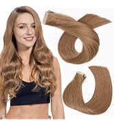 Tape in Hair Extensions Human Hair 14 Inch 20pcs Medium Brown Human Hair Extensions Tape in for W...