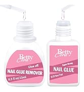 Brush on Nail Glue with Nail Glue Remover Kit, BettyCora Strong Glue on Nails Debonder Glue Off f...