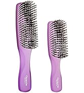 Giorgio GION1-2PP Neon Purple Set of 2 Gentle Touch Detangler Hair Brush for Men and Women. Soft ...