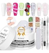 MIZHSE 100g Solid Builder Gel, Large Capacity Nude Builder Gel for Nails 4-in-1 Hard Gel for Nail...