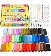 ifergoo Polymer Clay, Modeling Clay for Kids DIY Starter Kits, 50 Color Oven Baked Model Clay, No...