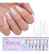Short Coffin Gel Nail Tips - BTArtboxnails Short Soft Gel Nail Tips, Milky White Press On Nails, ...