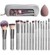 BS-MALL Makeup Brush Set 14 Pcs Premium Synthetic Foundation Powder Concealers Eye shadows Blush ...