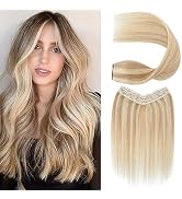 S-noilite One Piece Clip in Hair Extensions Human Hair Balayager One Piece/5 Clips 3/4 Full Head ...