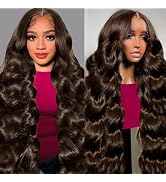 Tiwugi Chocolate Brown Lace Front Wig Human Hair 30 Inch 13x6 Hd Lace Front Wigs Human Hair Body ...