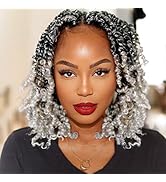 Pre-twisted Passion Twist Crochet Hair 10 Inch 8 Packs Crochet Passion Twist, Pre Looped Short Om...