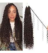 8 Packs Goddess Faux Locs Crochet Hair-24 Inch Boho Soft Locs Crochet Hair for Black Women (#4, 2...
