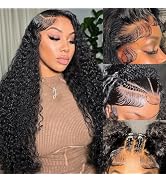 Simeider 34 Inch Lace Front Wigs Human Hair Deep Wave Wig 13x6 HD Lace Frontal Wigs Human Hair 20...