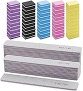 25 Pcs Nail Files for Acrylic Nails and 50 Pcs Mini Buffer Block File, 100/180 Grit Nail Buffer D...