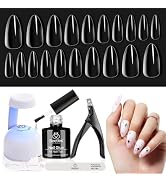 Beetles Gel Nail Kit Easy Nail Extension Set 5 In 1 Nail Glue Gel Base Coat with Pre shaped Mediu...