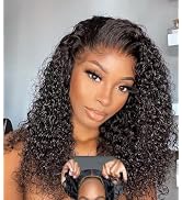 Glueless Wigs Human Hair Pre Plucked Pre Cut Deep Curly Wave 4x4 HD Lace Front Wigs Wear and Go D...