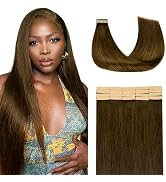 Lashey Tape in Hair Extensions Human Hair 50g 20pcs 20 Inch Chocolate Brown Tape in Extensions wi...