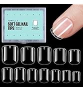 TOMICCA 504Pcs Acrylic Fake Nail Tips, Extra Short Square Press on Nails, 10 Sizes Full Cover Cle...