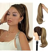 Cisyia Ponytail Extension for Women Natural Straight Ponytail Clip in Claw Hair Extension Natural...